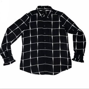 Modern Long Sleeved Sheer Button-Down Blouse